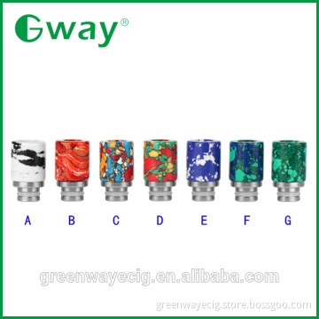 2015 latest wide bore 510 stone texture turquoise drip tip for atomizer multi colors by greenway